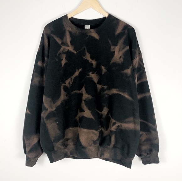 NEW Bleached Black Sweatshirt Unisex S-5X Grunge - Picture 1 of 4